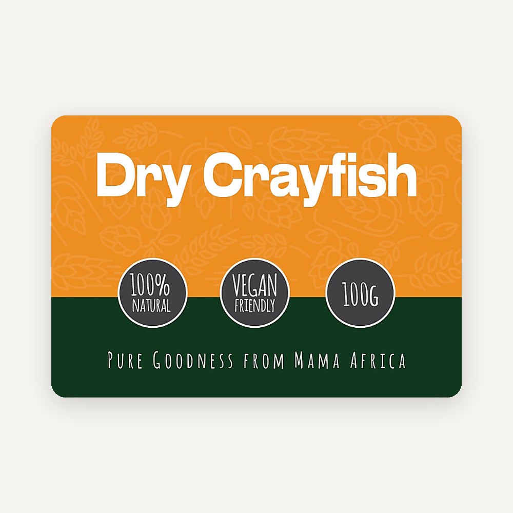 African Farm & Gardens Dry Crayfish 100g pack front label