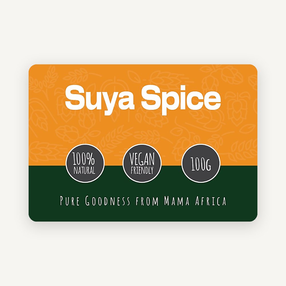 African Farm & Gardens Suya Spice 100g pack front label